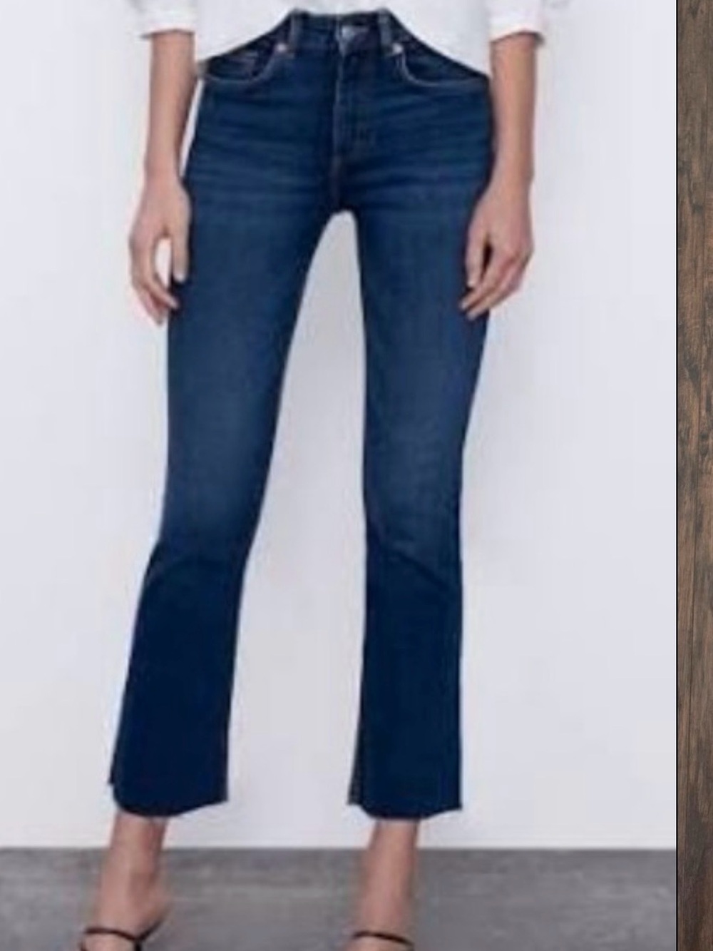 Zara Dark Blue Crop Jeans -Size 12